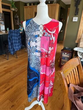 Pink Peach Abstract Knit Dress